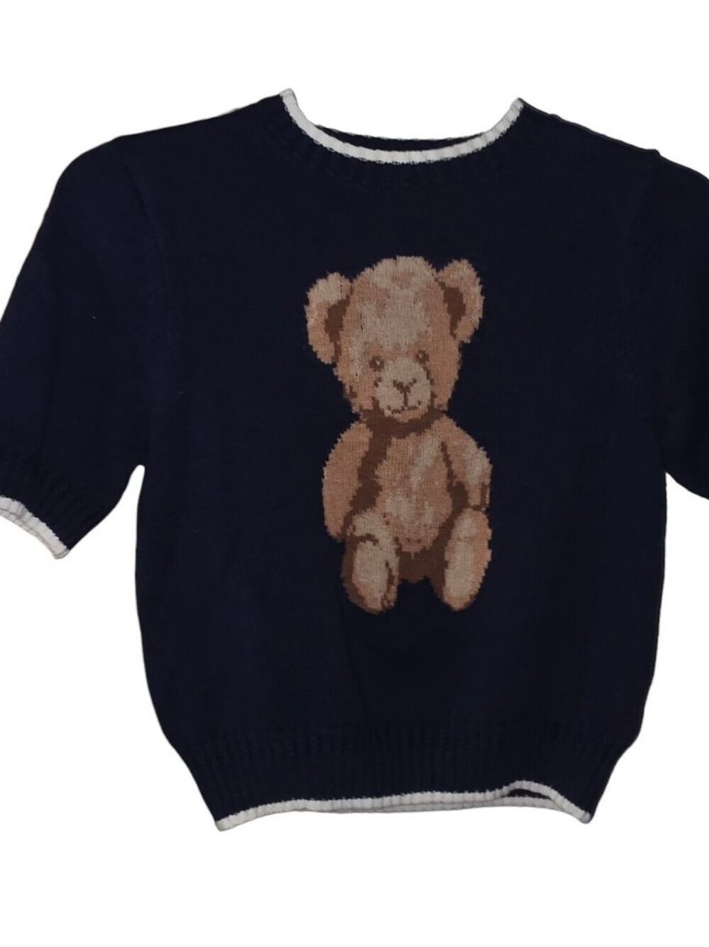 Society 212 Teddy Bear Sweater Short Sleeve Medium - Picture 2 of 6